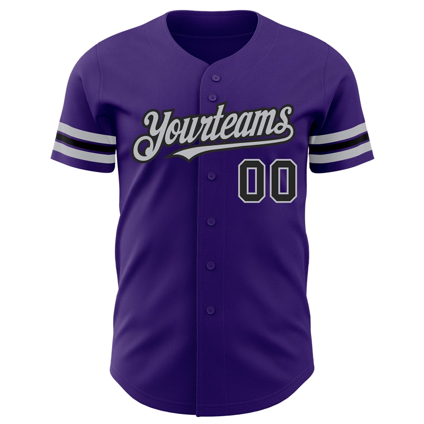 Custom Purple Black-Gray Authentic Baseball Jersey - Sky-Custom