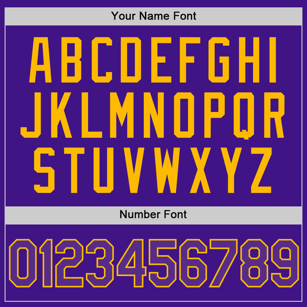 Custom Purple Gold Authentic Throwback Baseball Jersey - Sky-Custom
