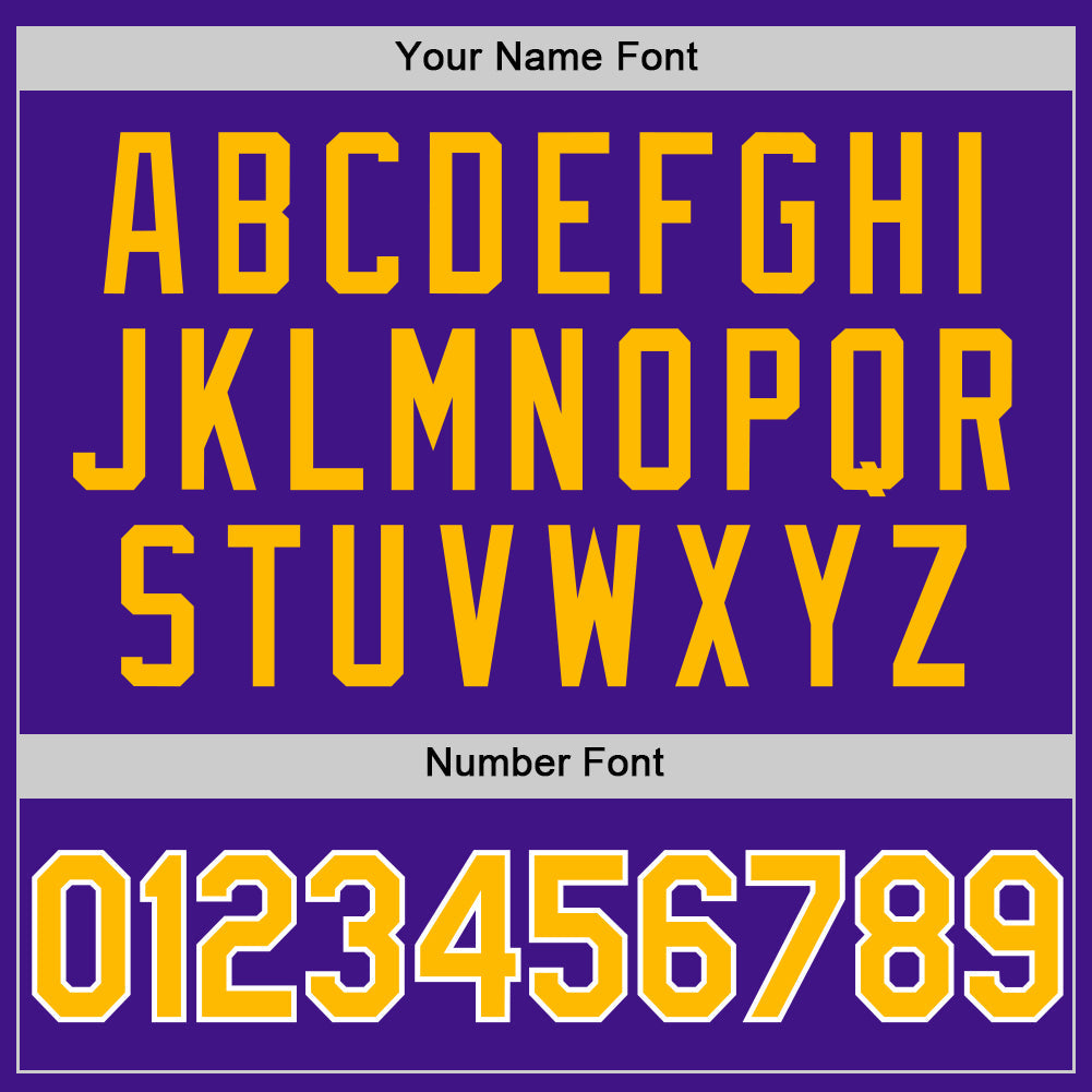 Custom Purple Gold-White Authentic Throwback Baseball Jersey - Sky-Custom