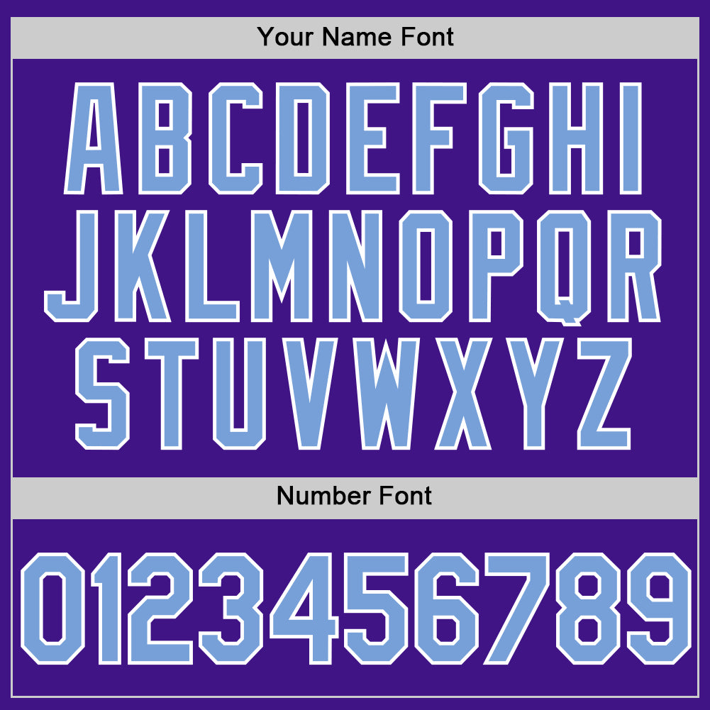 Custom Purple Light Blue-White Authentic Throwback Baseball Jersey - Sky-Custom