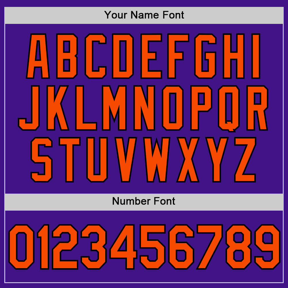 Custom Purple Orange-Black Authentic Throwback Baseball Jersey - Sky-Custom