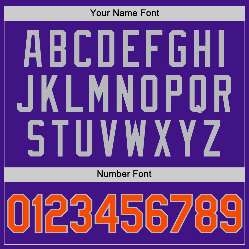 Custom Purple Orange-Gray Authentic Throwback Baseball Jersey - Sky-Custom