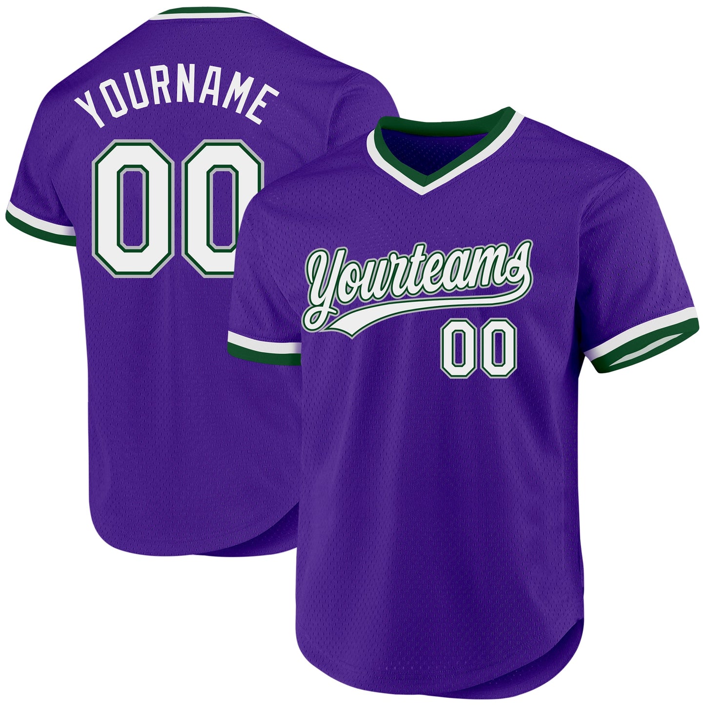 Custom Purple Green-Gray Authentic Throwback Baseball Jersey - Sky-Custom