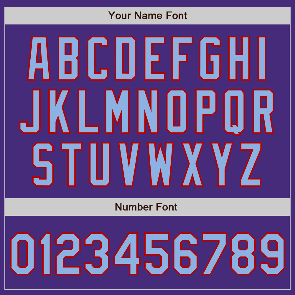 Custom Purple Light Blue-Red Authentic Baseball Jersey - Sky-Custom