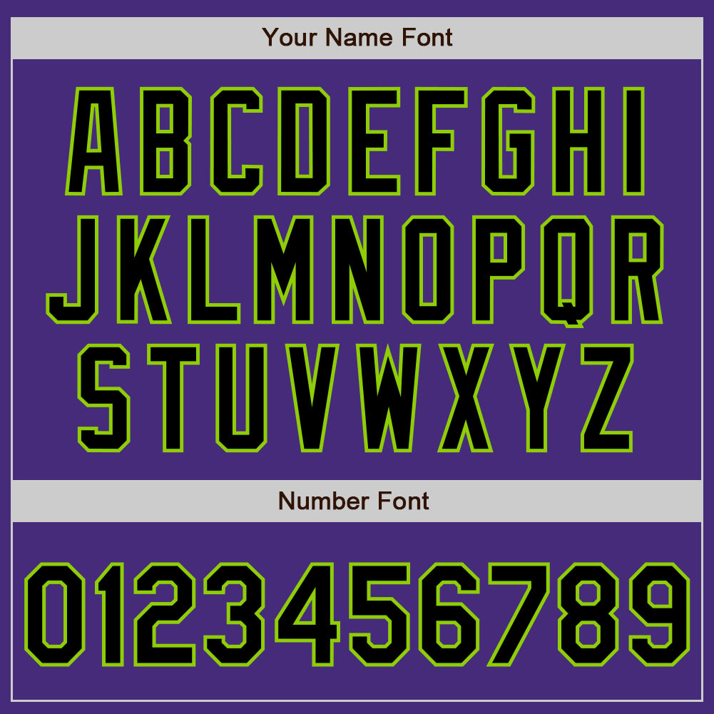 Custom Purple Black-Neon Green Authentic Baseball Jersey - Sky-Custom