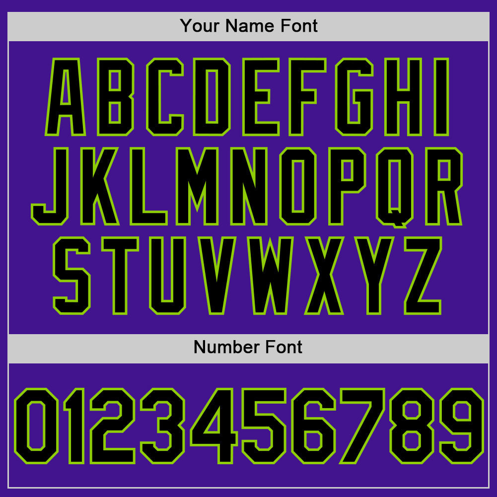 Custom Purple Black-Neon Green Mesh Authentic Throwback Baseball Jersey - Sky-Custom