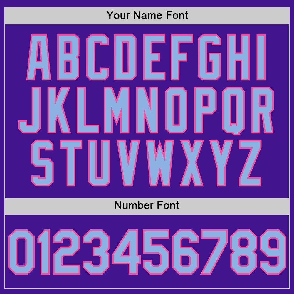 Custom Purple Light Blue-Pink Mesh Authentic Throwback Baseball Jersey - Sky-Custom