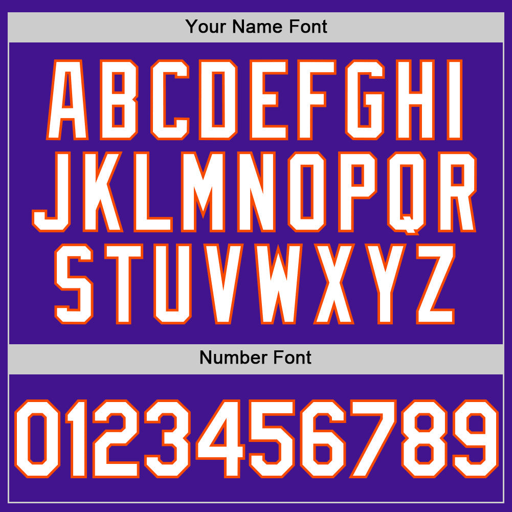 Custom Purple White-Orange Mesh Authentic Throwback Baseball Jersey - Sky-Custom