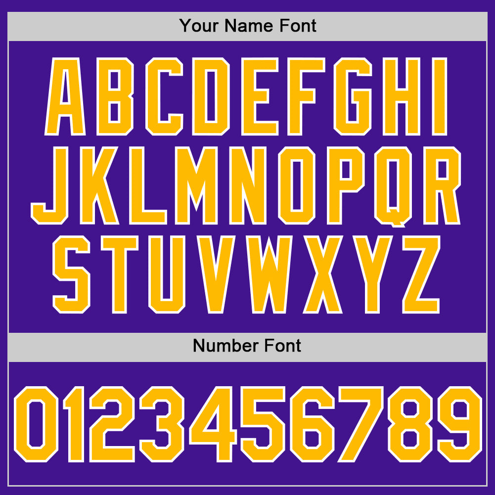 Custom Purple Gold-White Mesh Authentic Throwback Baseball Jersey - Sky-Custom