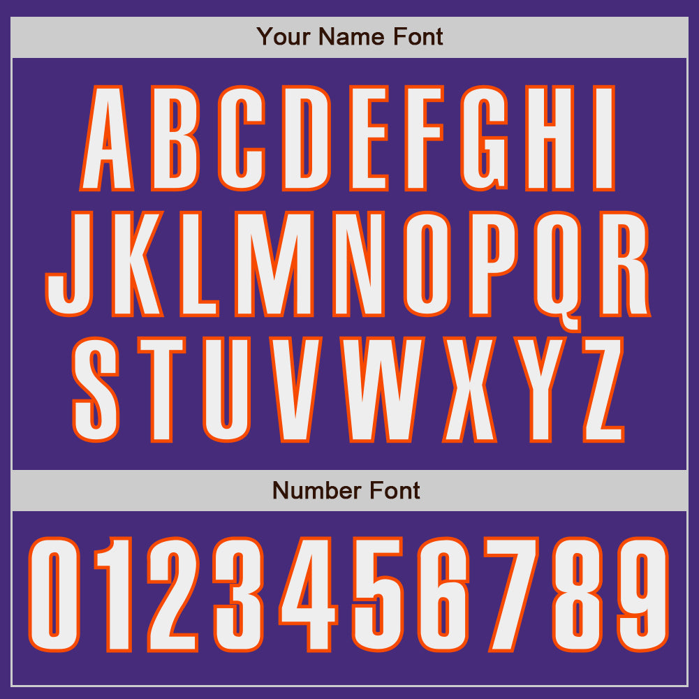 Custom Purple White-Orange Authentic Baseball Jersey - Sky-Custom