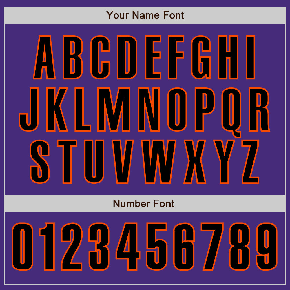 Custom Purple Black-Orange Authentic Baseball Jersey - Sky-Custom
