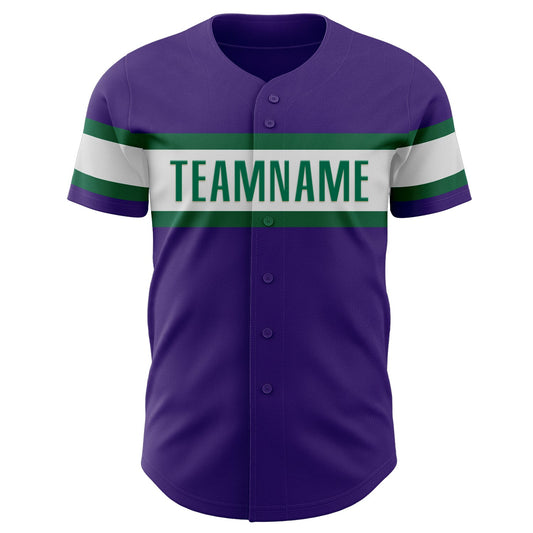 Custom Purple Kelly Green-White Authentic Baseball Jersey - Sky-Custom