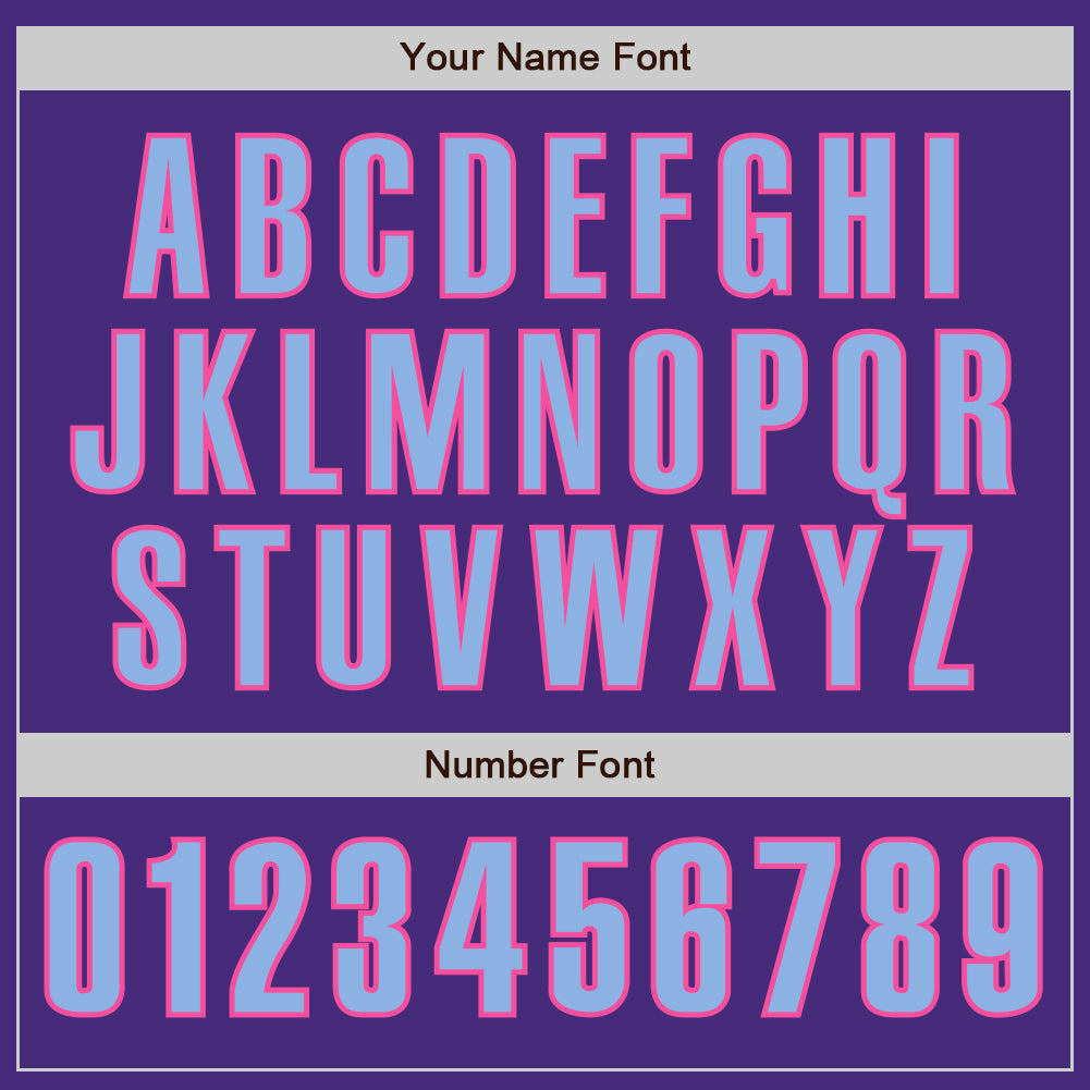 Custom Purple Light Blue-Pink Authentic Baseball Jersey - Sky-Custom