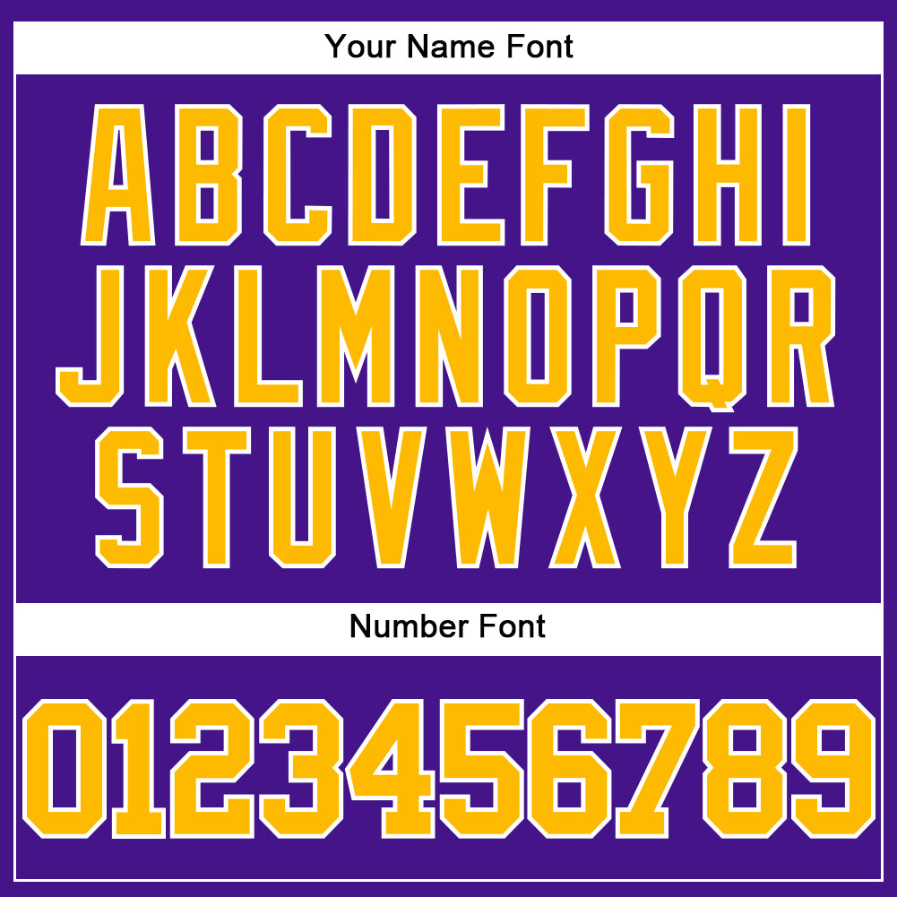 Custom Purple Gold-White Mesh Authentic Throwback Baseball Jersey - Sky-Custom