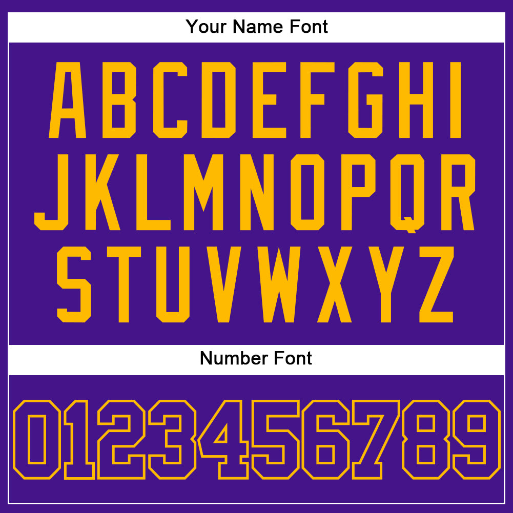 Custom Purple Gold Mesh Authentic Throwback Baseball Jersey - Sky-Custom