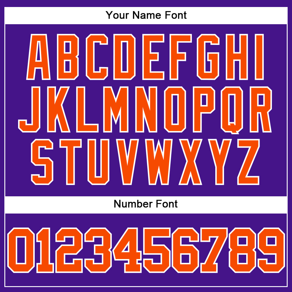 Custom Purple Orange-White Mesh Authentic Throwback Baseball Jersey - Sky-Custom