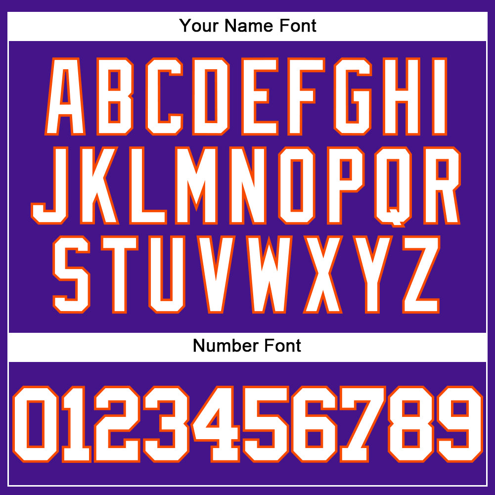 Custom Purple White-Orange Mesh Authentic Throwback Baseball Jersey - Sky-Custom