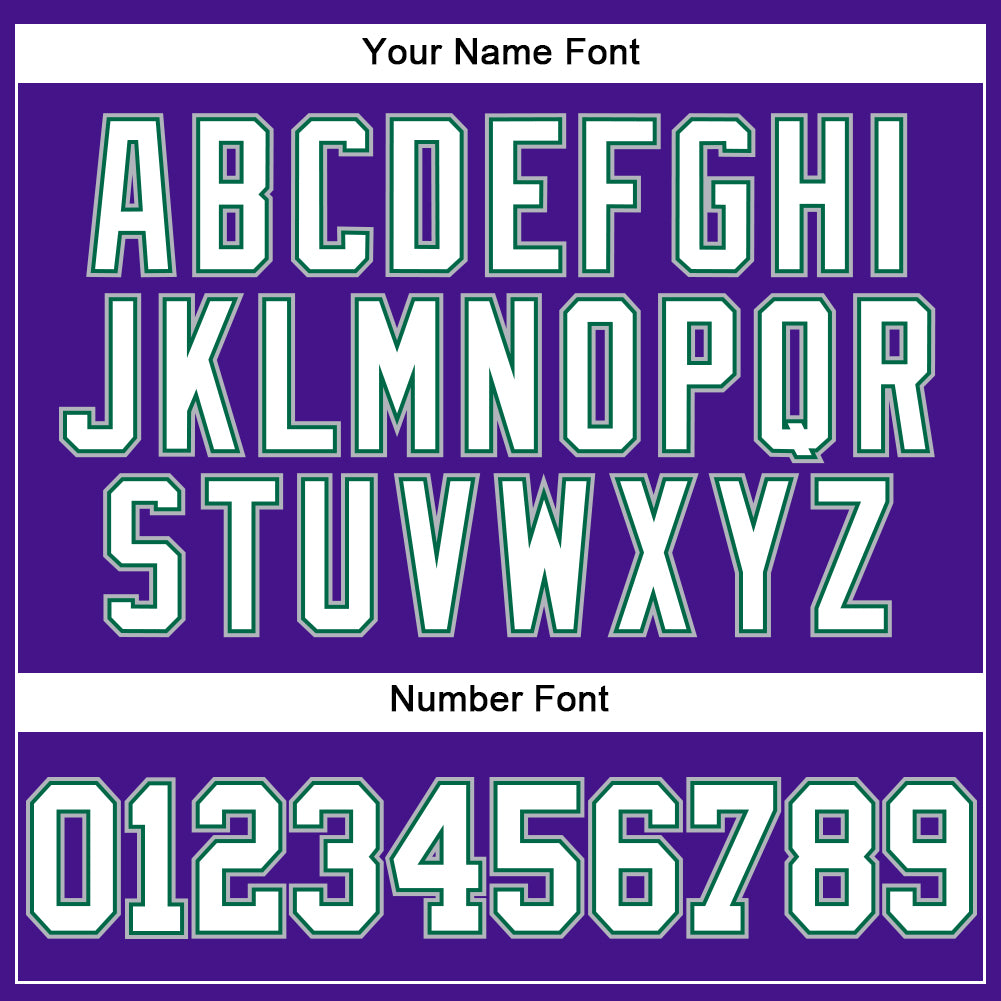 Custom Purple Kelly Green-Gray Mesh Authentic Throwback Baseball Jersey - Sky-Custom