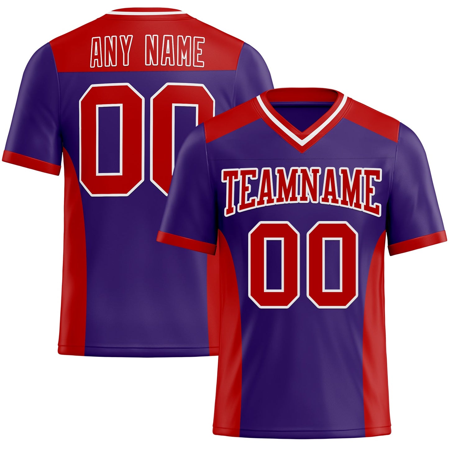 Custom Purple Red-White Mesh Authentic Football Jersey - Sky-Custom