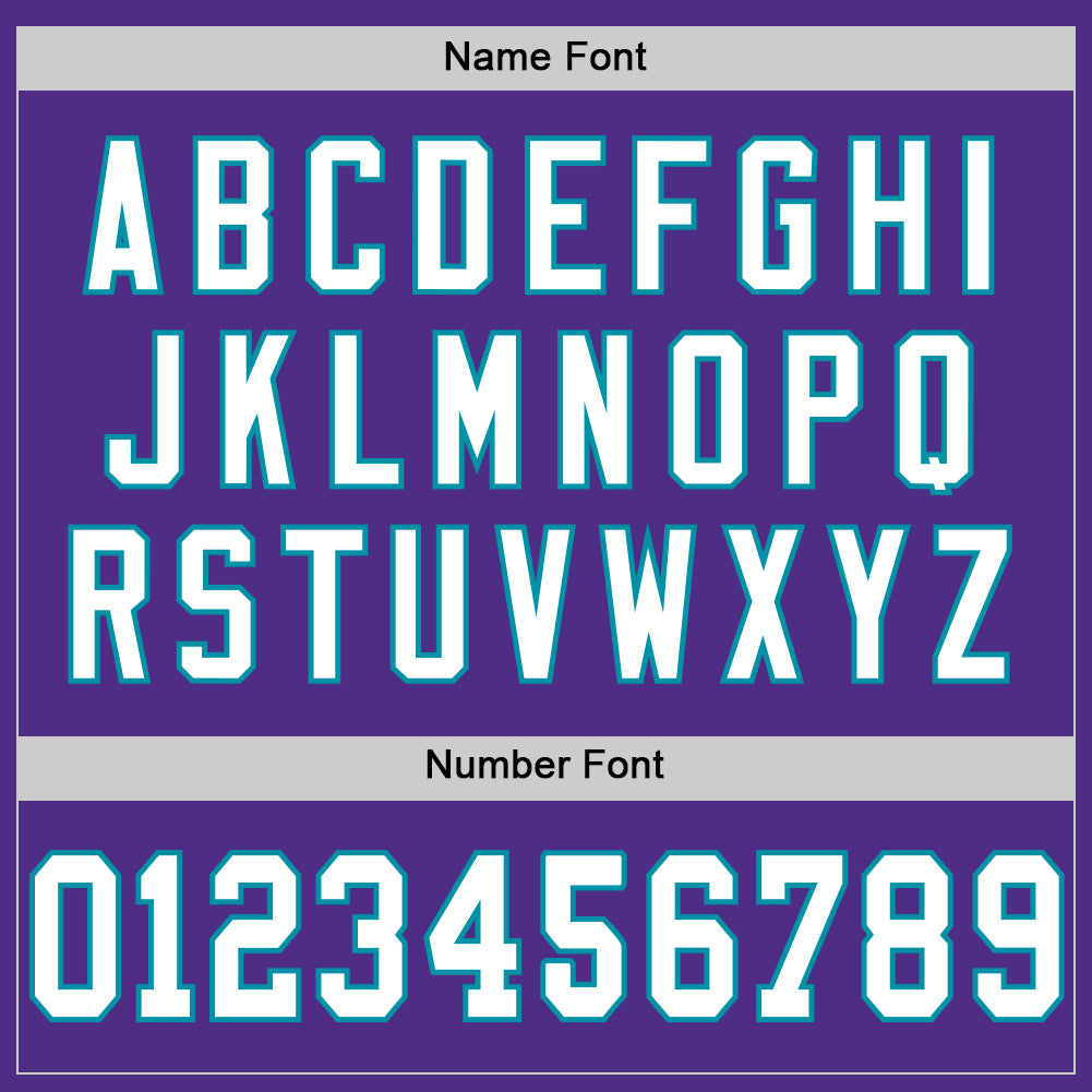 Custom Purple White-Teal Mesh Authentic Throwback Football Jersey - Sky-Custom