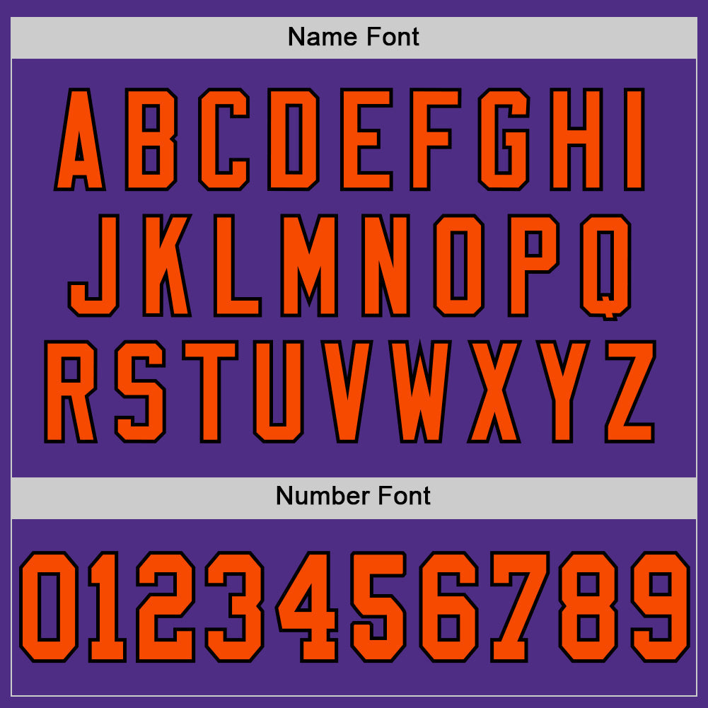 Custom Purple Orange-Black Mesh Authentic Throwback Football Jersey - Sky-Custom