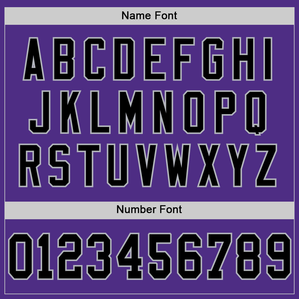 Custom Purple Black-Gray Mesh Authentic Throwback Football Jersey - Sky-Custom