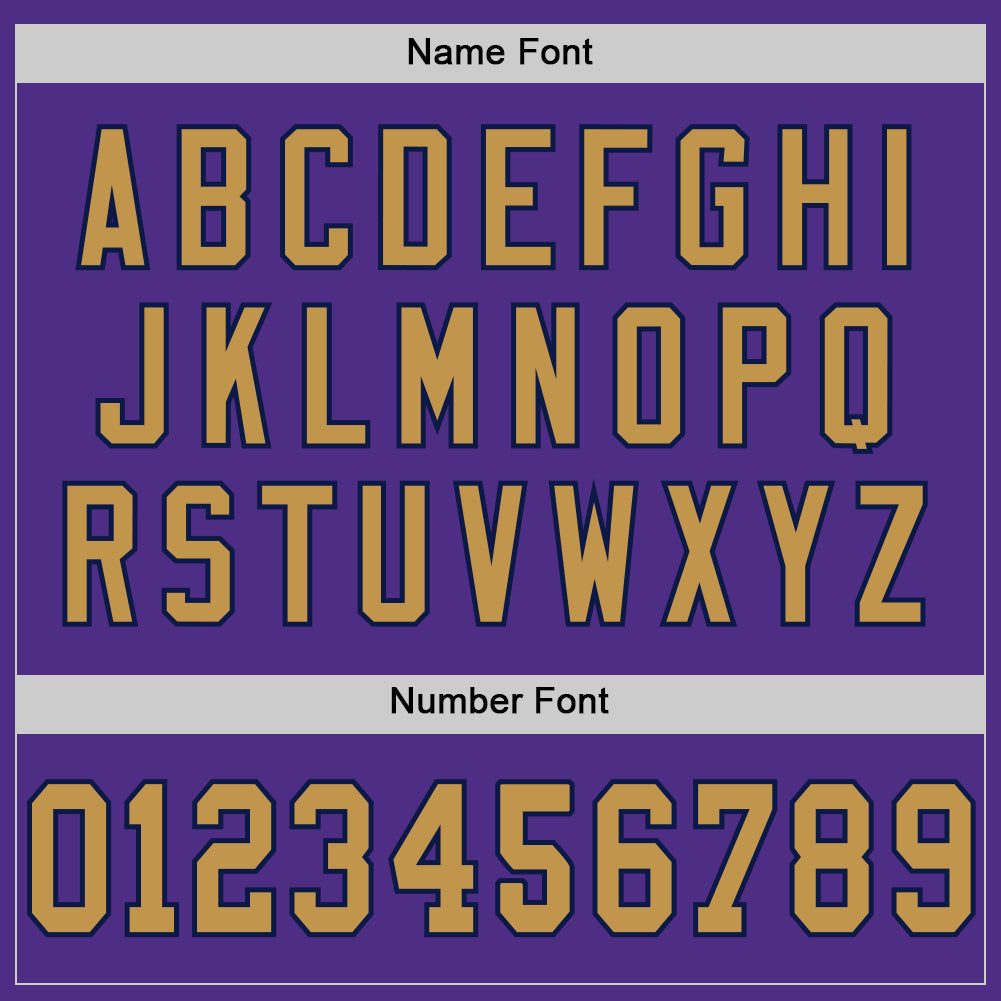 Custom Purple Old Gold-Navy Mesh Authentic Throwback Football Jersey - Sky-Custom