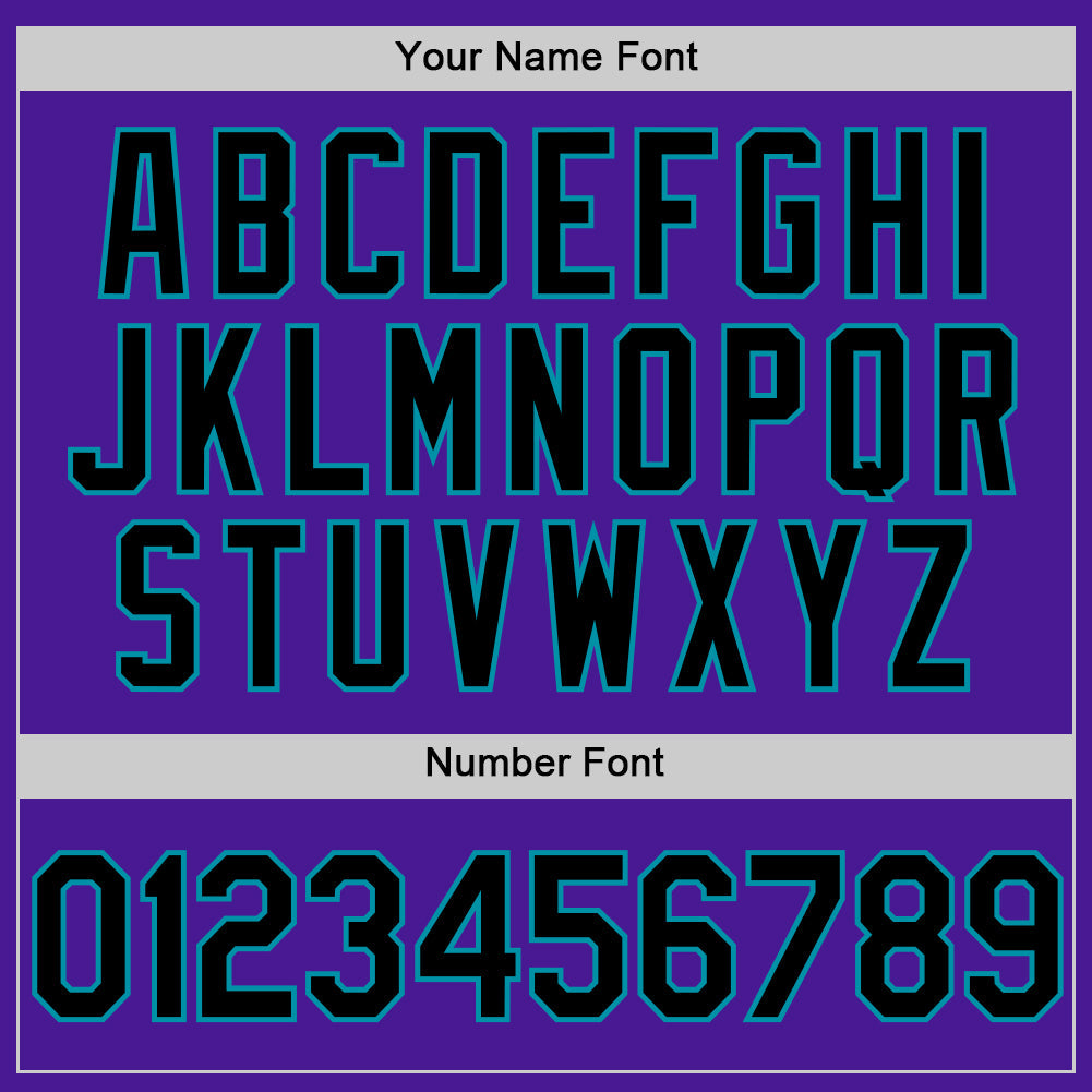 Custom Purple Black-Teal Authentic Throwback Baseball Jersey - Sky-Custom