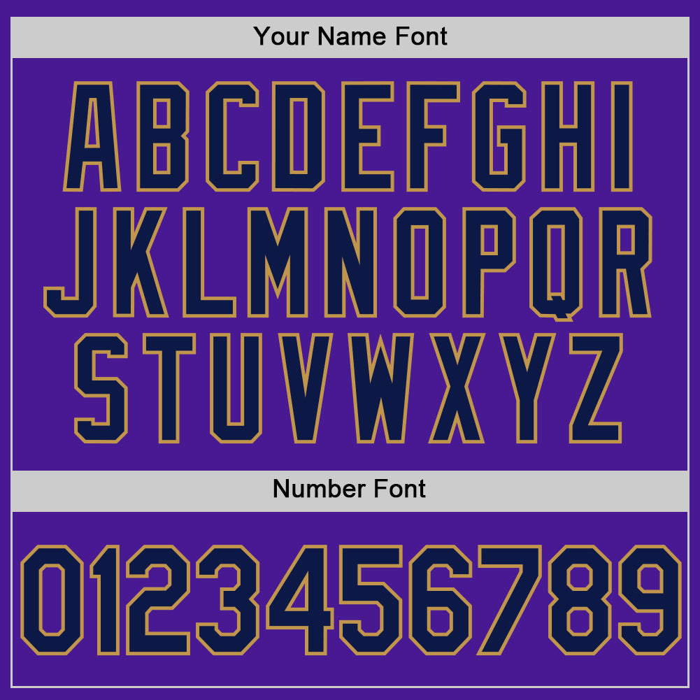 Custom Purple Navy-Old Gold Authentic Throwback Baseball Jersey - Sky-Custom