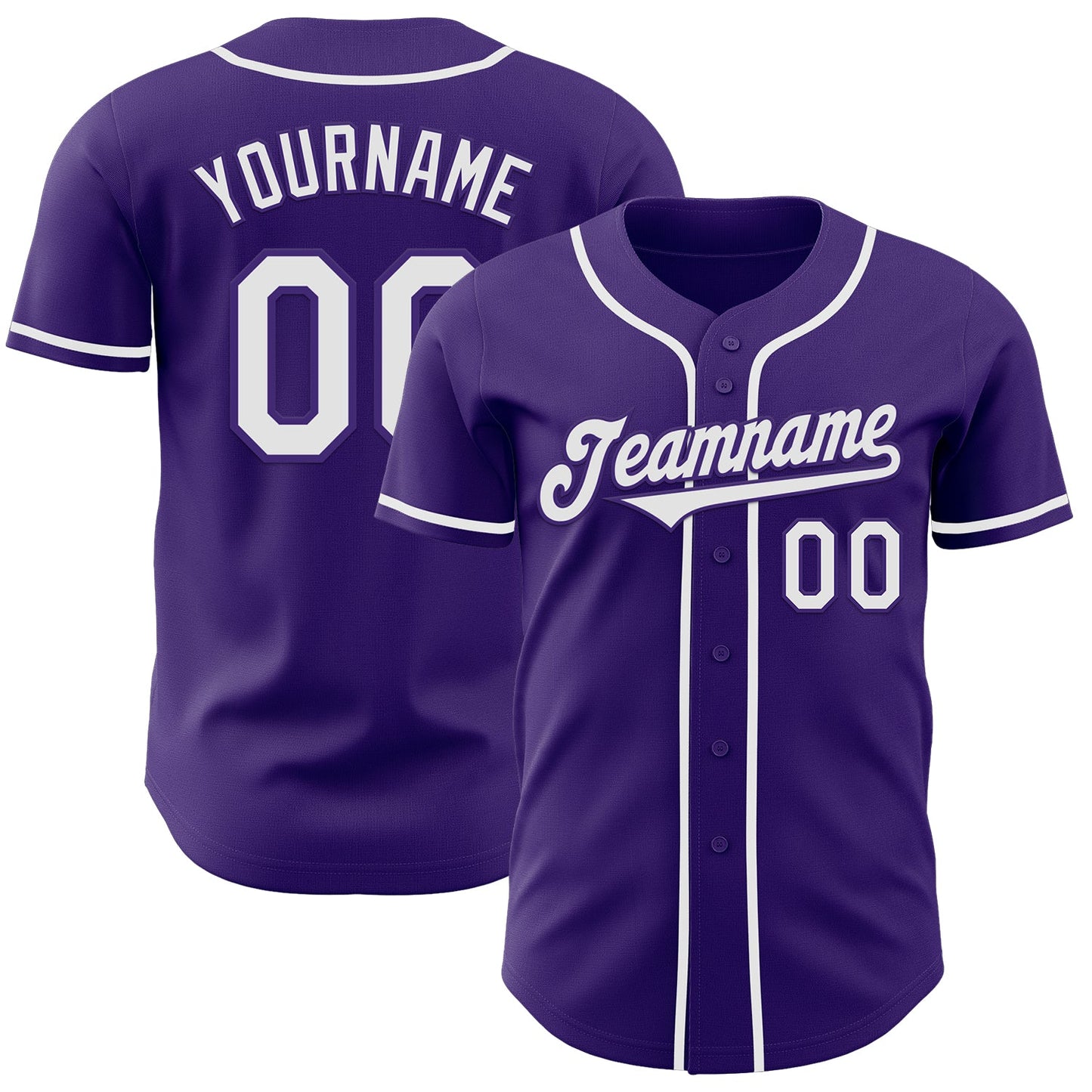 Custom Purple White Authentic Baseball Jersey - Sky-Custom