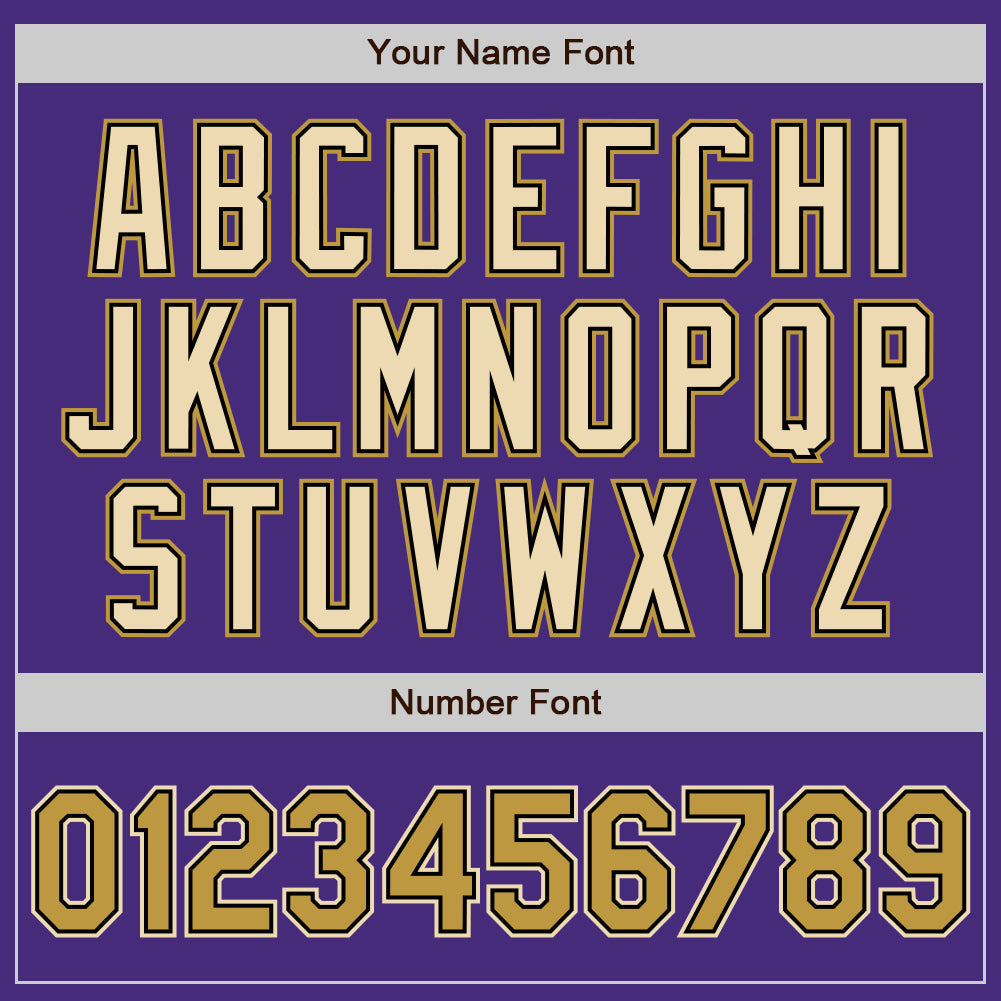 Custom Purple Old Gold Black-Cream Authentic Baseball Jersey - Sky-Custom