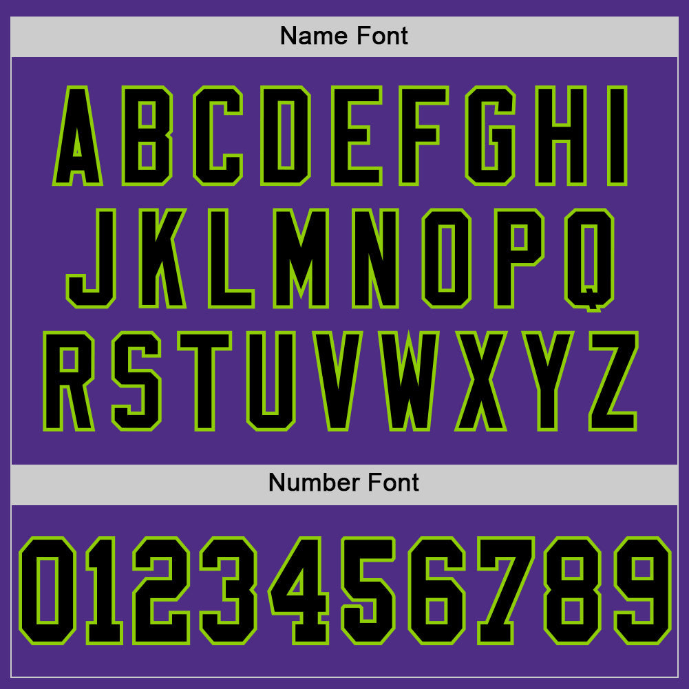 Custom Purple Black-Neon Green Mesh Authentic Football Jersey - Sky-Custom