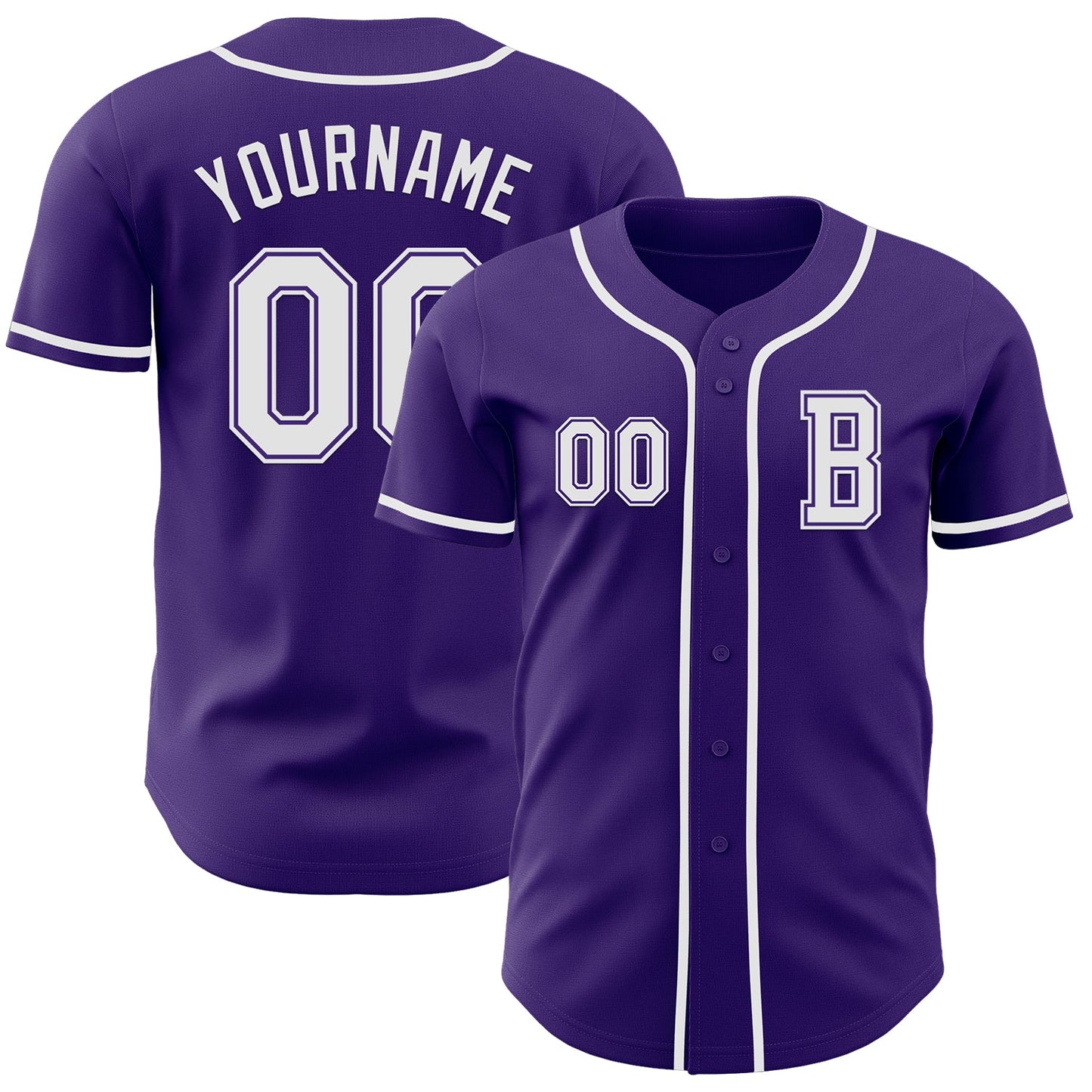 Custom Purple White Authentic Baseball Jersey - Sky-Custom
