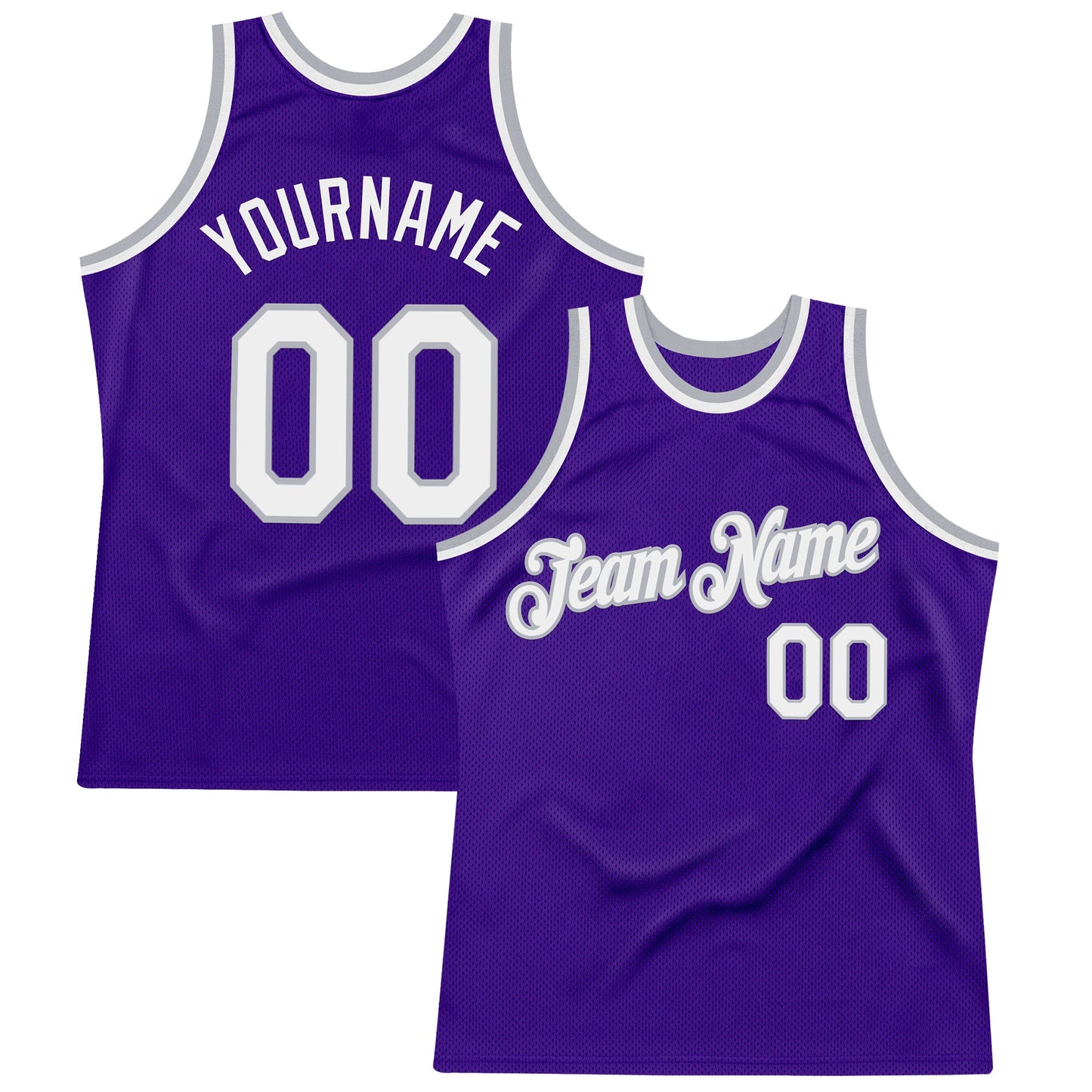Custom Purple White-Gray Authentic Throwback Basketball Jersey - Sky-Custom