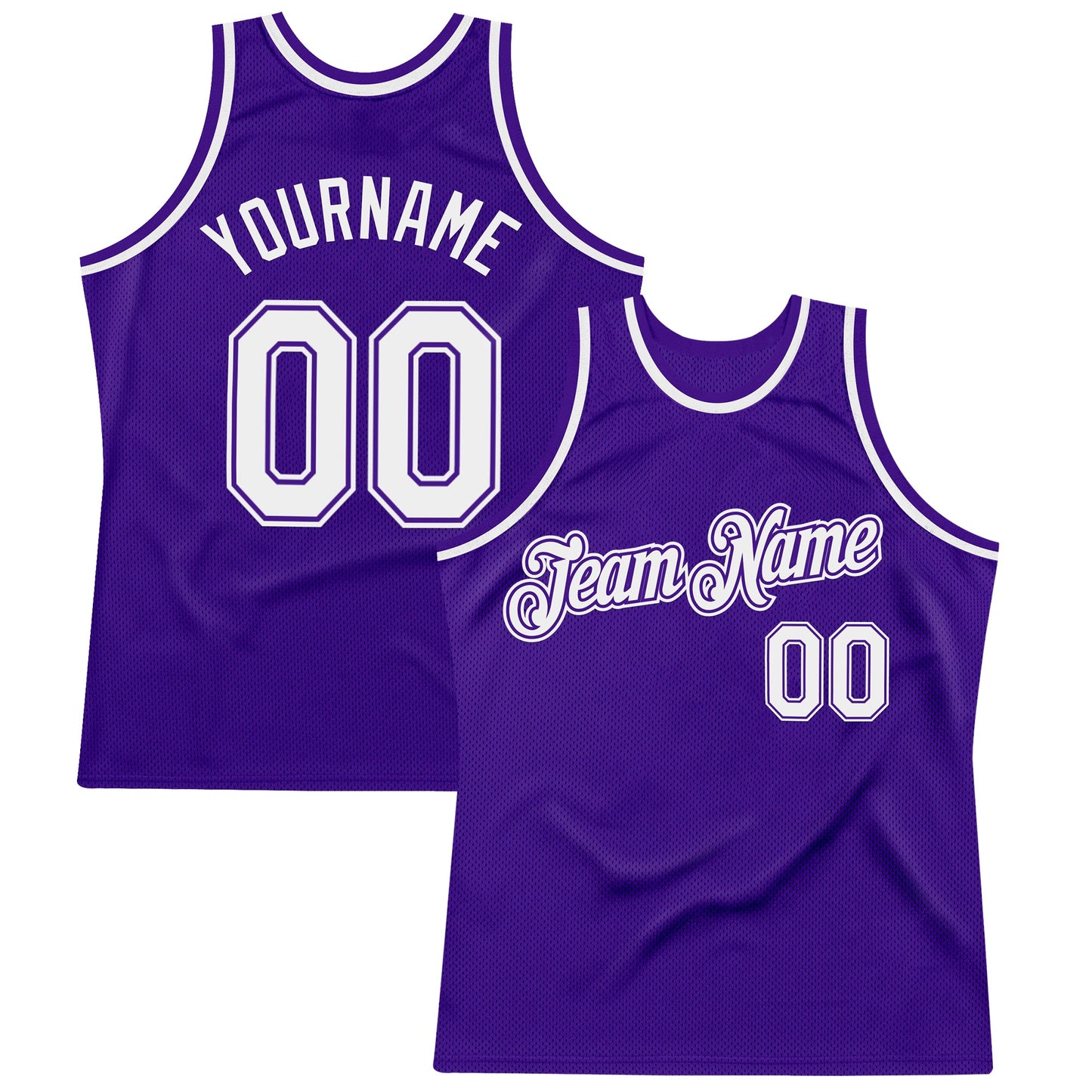 Custom Purple White Authentic Throwback Basketball Jersey - Sky-Custom