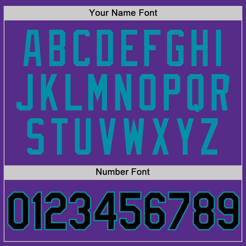 Custom Purple Black-Teal Authentic Throwback Basketball Jersey - Sky-Custom