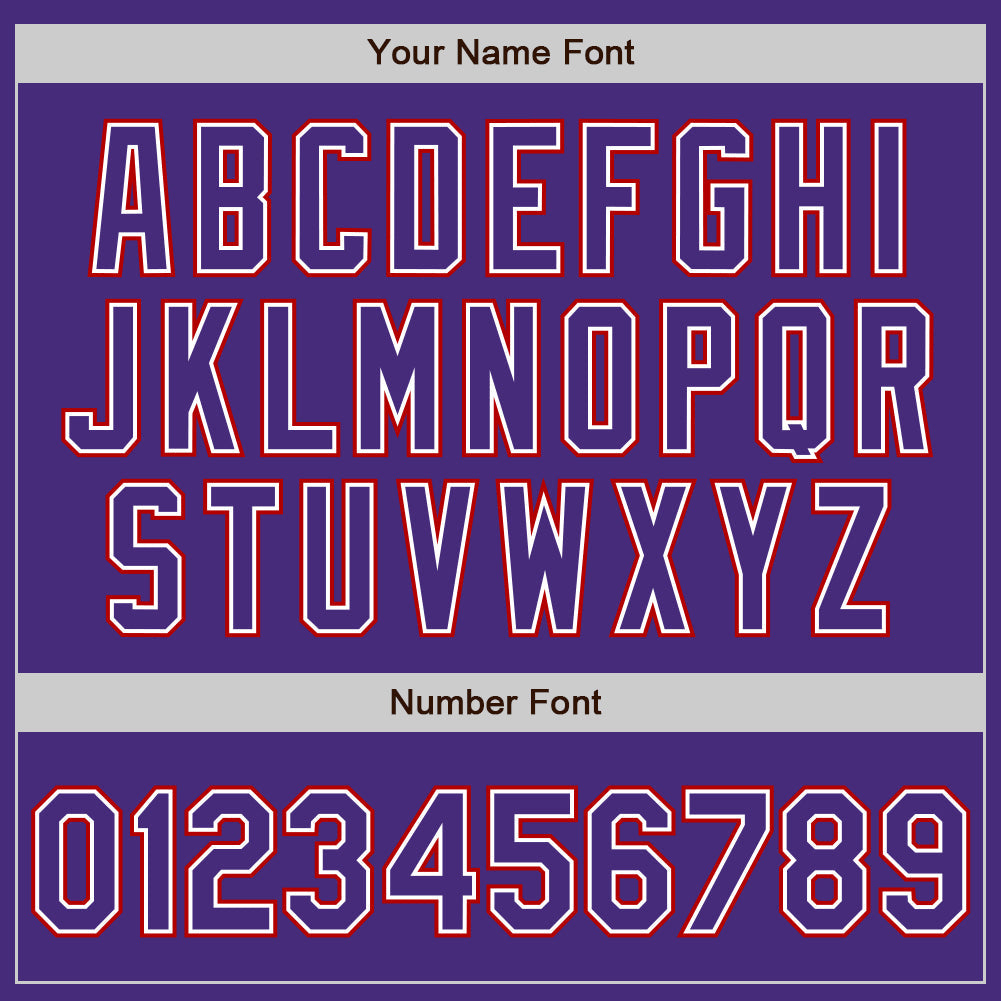 Custom Purple White-Red Authentic Baseball Jersey - Sky-Custom