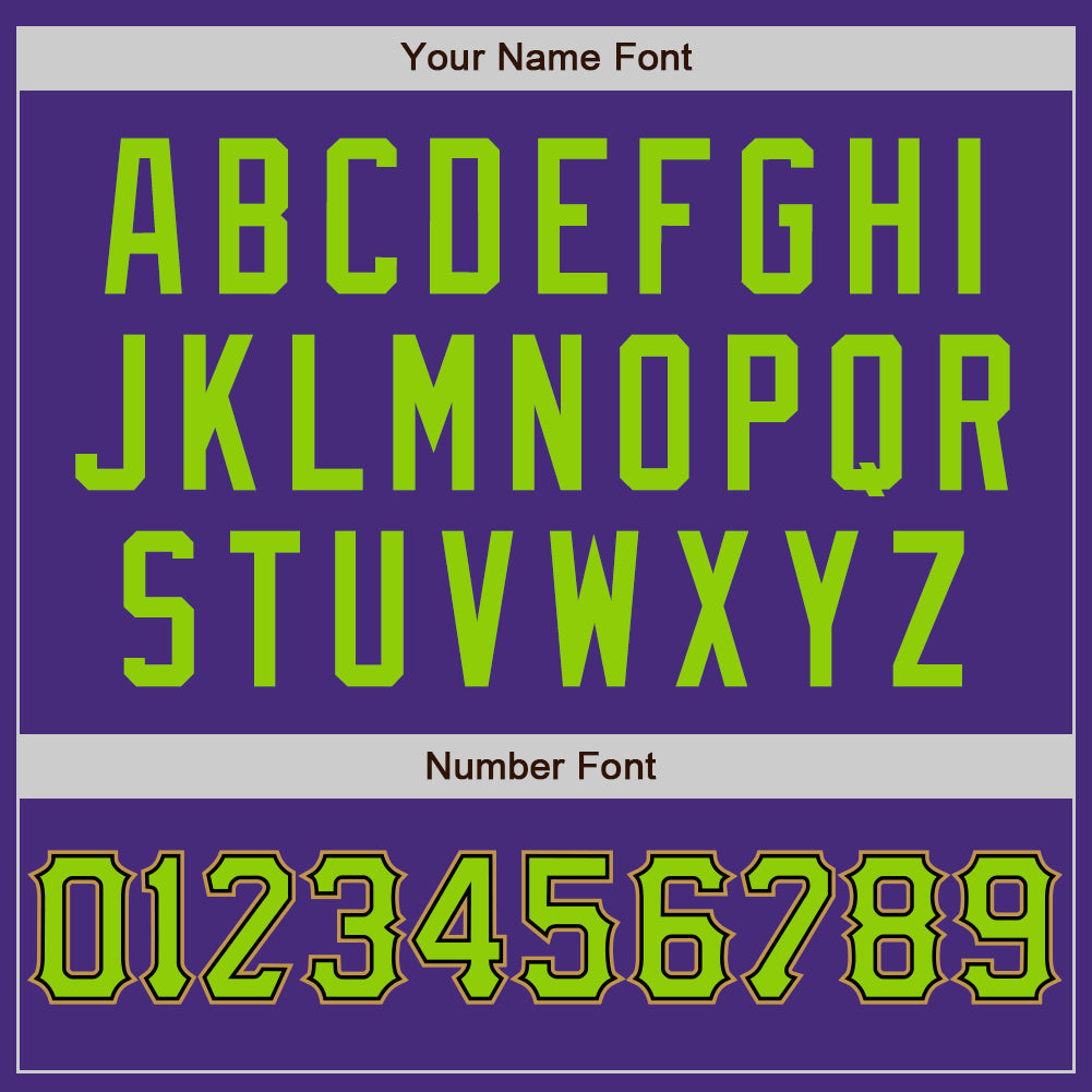 Custom Purple Neon Green Black-Old Gold Authentic Baseball Jersey - Sky-Custom