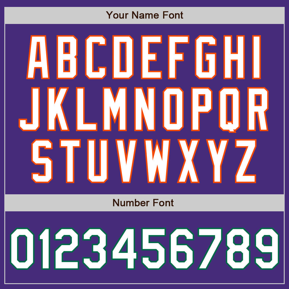 Custom Purple White Orange-Kelly Green Authentic Baseball Jersey - Sky-Custom