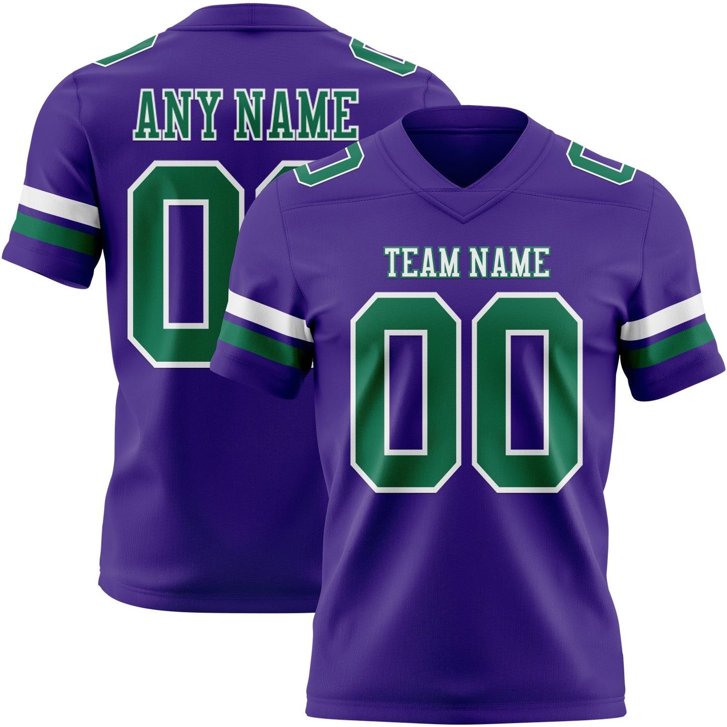 Custom Purple Kelly Green-White Mesh Authentic Football Jersey - Sky-Custom