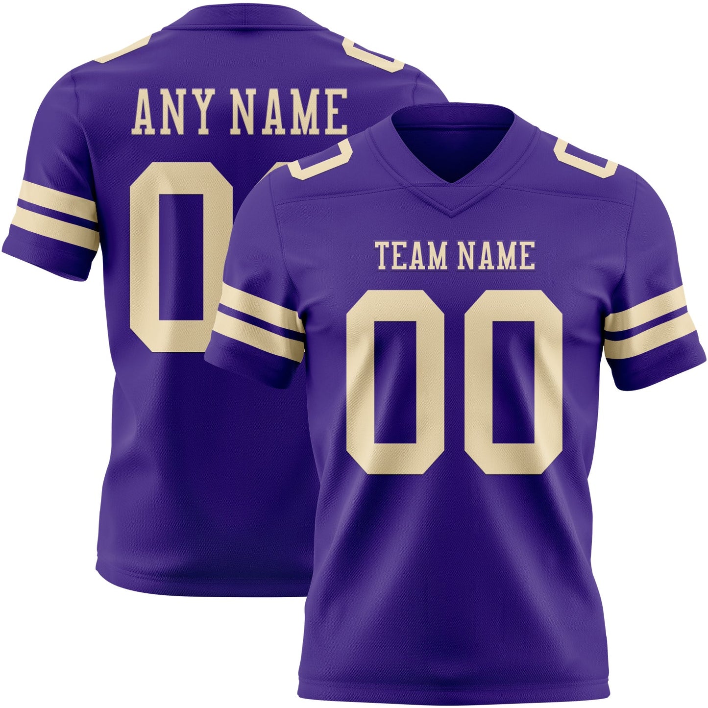 Custom Purple Cream Mesh Authentic Football Jersey - Sky-Custom
