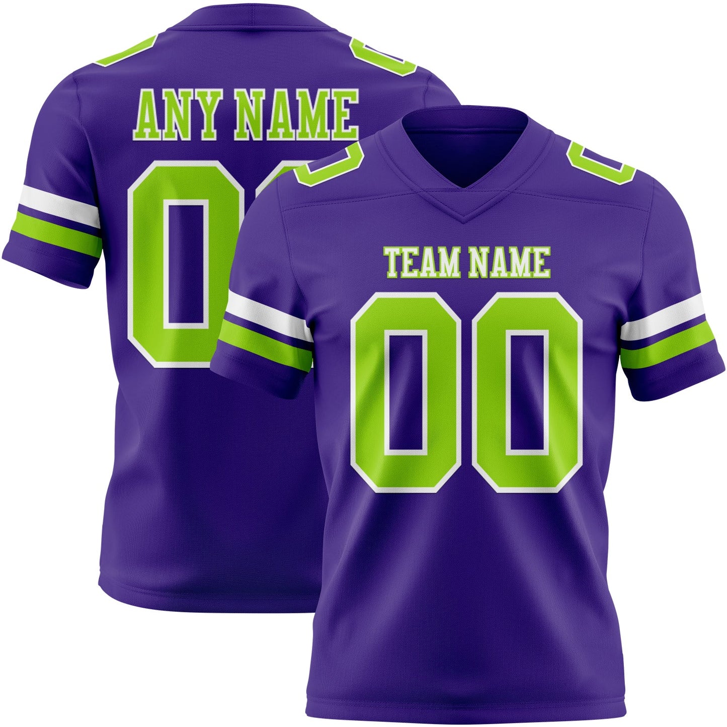 Custom Purple Neon Green-White Mesh Authentic Football Jersey - Sky-Custom