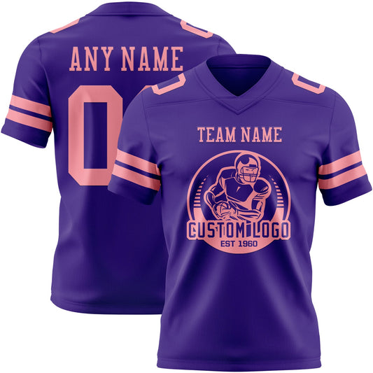 Custom Purple Medium Pink Mesh Authentic Football Jersey - Sky-Custom