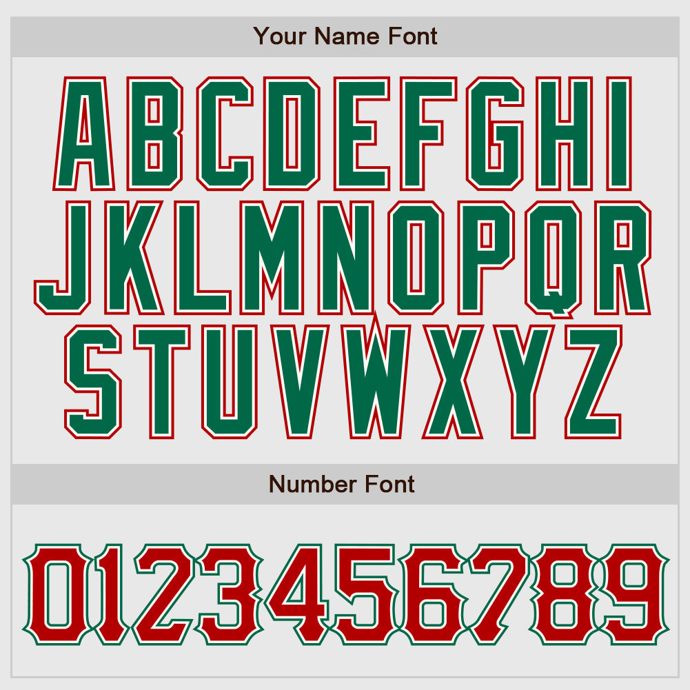 Custom White Red Pinstripe Red-Kelly Green Authentic Raglan Sleeves Baseball Jersey - Sky-Custom