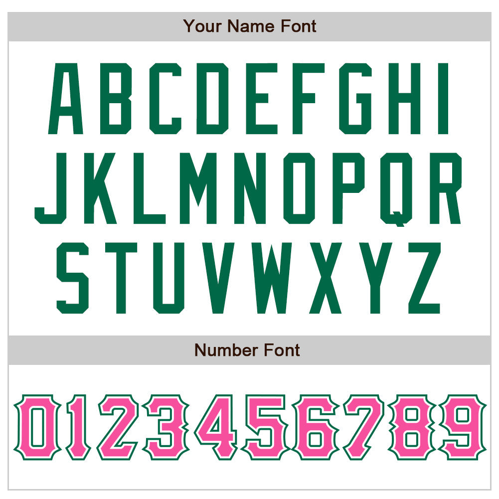 Custom White Pink-Kelly Green Authentic Raglan Sleeves Baseball Jersey - Sky-Custom