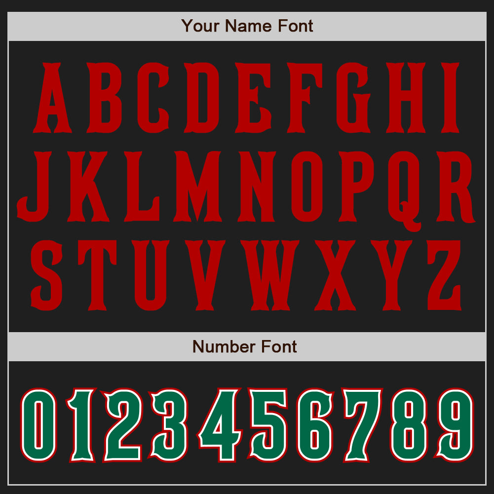 Custom Black Kelly Green-Red Authentic Raglan Sleeves Baseball Jersey - Sky-Custom