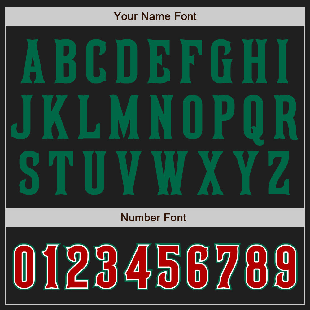 Custom Black Red-Kelly Green Authentic Raglan Sleeves Baseball Jersey - Sky-Custom