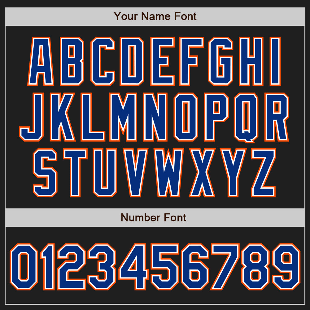 Custom Black Royal-Orange Authentic Raglan Sleeves Baseball Jersey - Sky-Custom