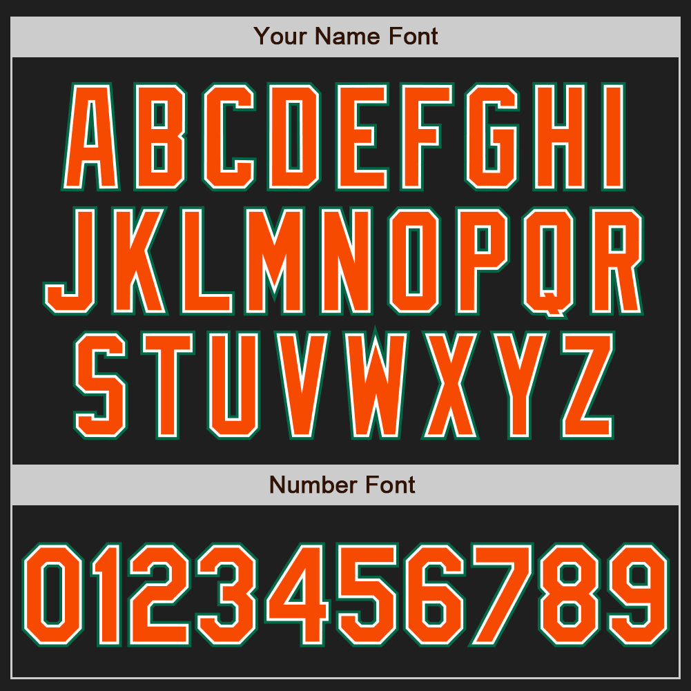 Custom Black Orange-Kelly Green Authentic Raglan Sleeves Baseball Jersey - Sky-Custom