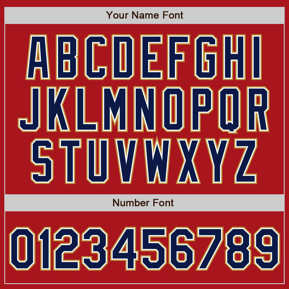 Custom Red Navy-Old Gold Authentic Raglan Sleeves Baseball Jersey - Sky-Custom